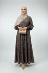 Mocha Dusk Printed Abaya