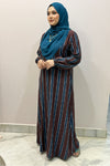 Teal Brown Stripes