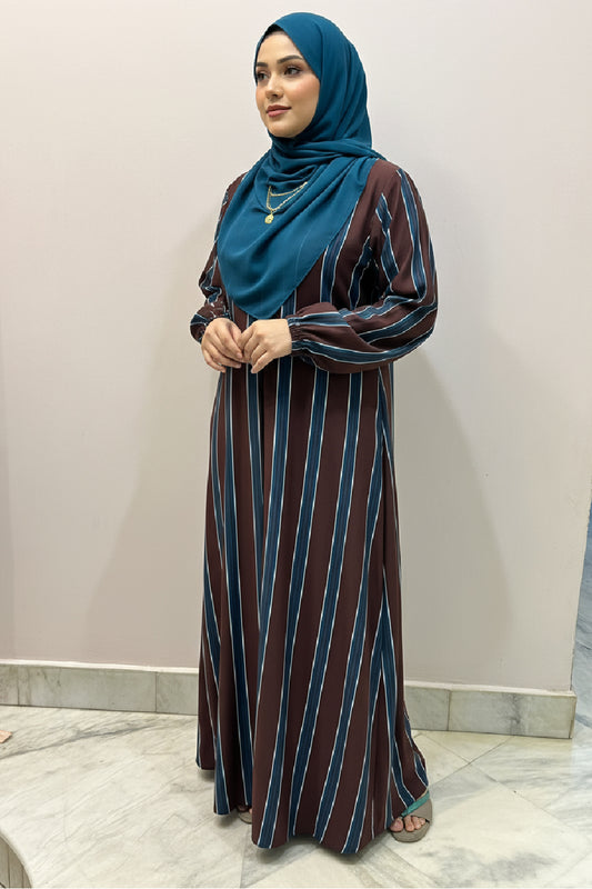 Teal Brown Stripes